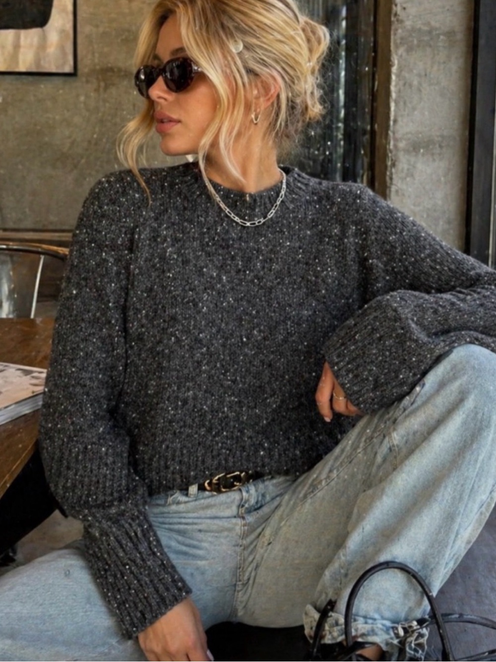Margaret O’Leary Dark Gray Knit Sweater